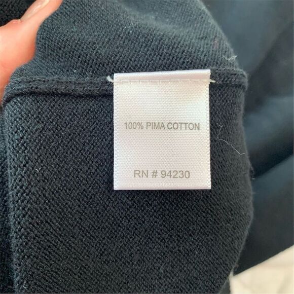 Paul Fredrick Men's V-Neck Pima Cotton Pullover Sweater Black XL Long Sleeve - Picture 5 of 6